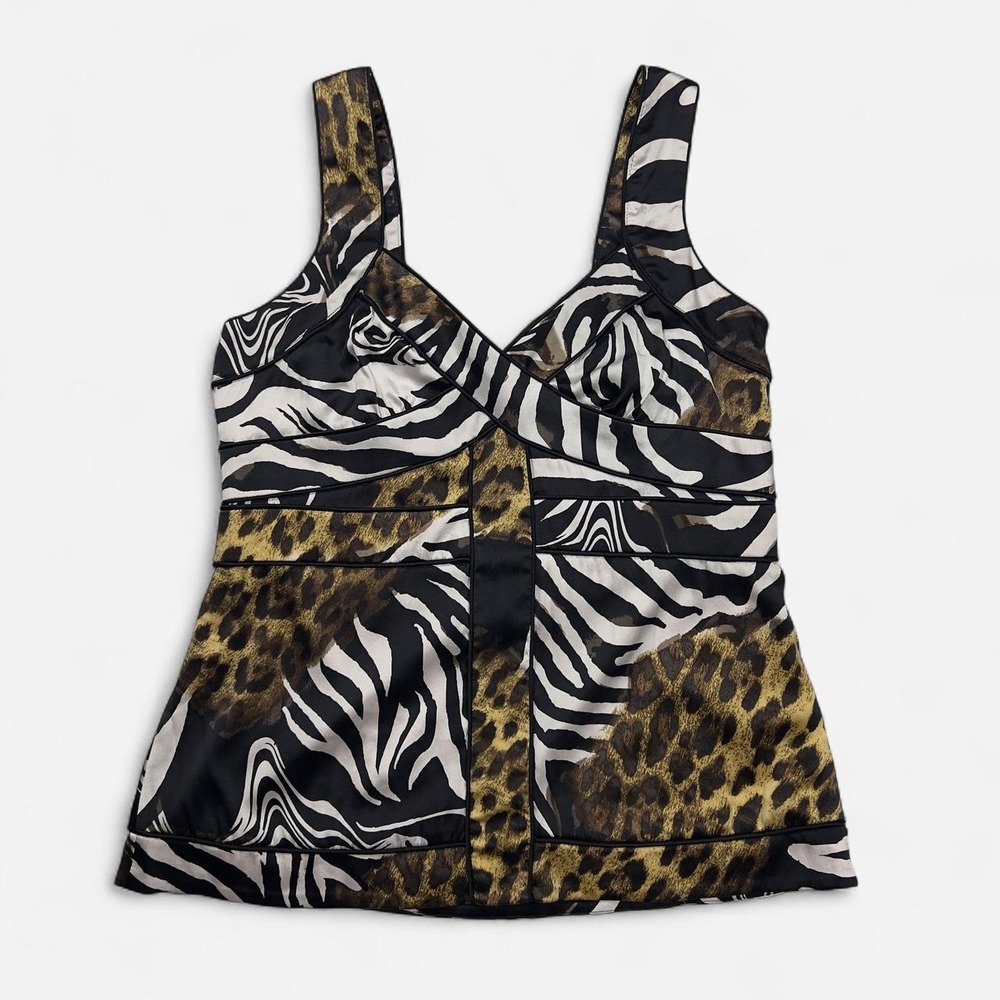 Vintage Cache Silk Animal Print Top